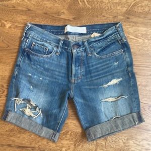 Abercrombie & Fitch Vintage Blue Denim Cuffed Shorts